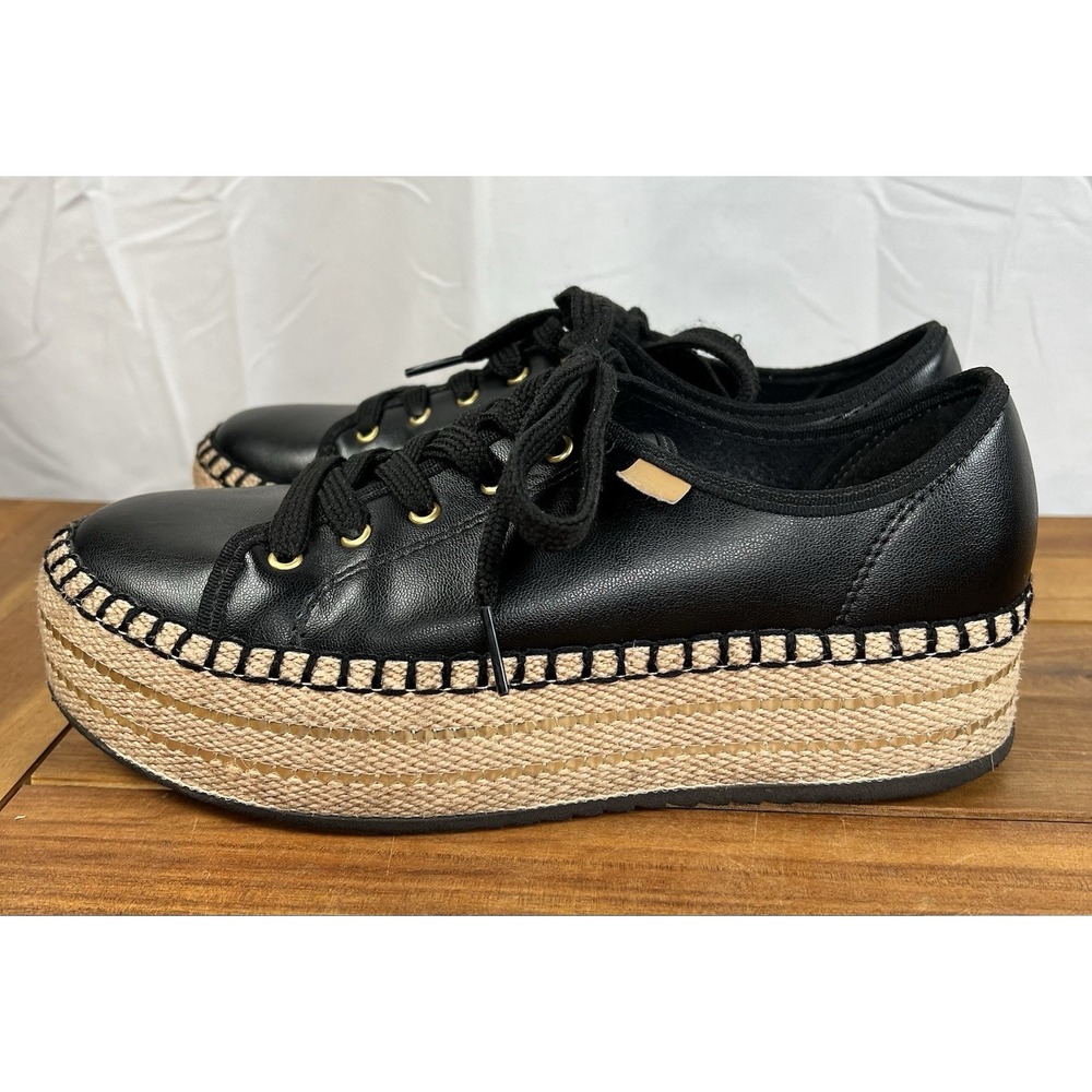 Beira Rio SZ 8 Women's Espadrille Platform Sneakers Shoes Black Made in Brazil - Picture 5 of 9